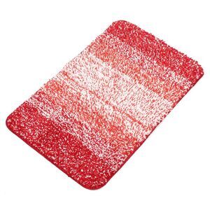 Polyester Bathroom Mat Rugs Machine Washable Gradient Red 60x40cm
